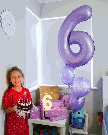 9 Balloon - Lilac Birthday Number Balloons, 40 Inch Decorations Men Women | - Image 8