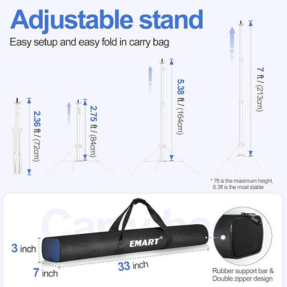 EMART Backdrop Stand 10x7ft Photo Studio Adjustable Background Stand Support kit - Image 3