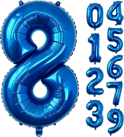 40 Inch Navy Blue Number 8 Foil Balloon by Unknown