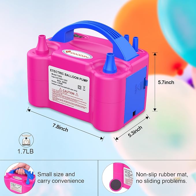 IDAODAN Electric Balloon Pump, Portable Electric Balloon Blower Machine - Image 2