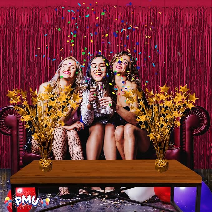 PMU Bursting Star Metallic Foil Spray Centerpiece- Metallic Orange Balloon - Image 5