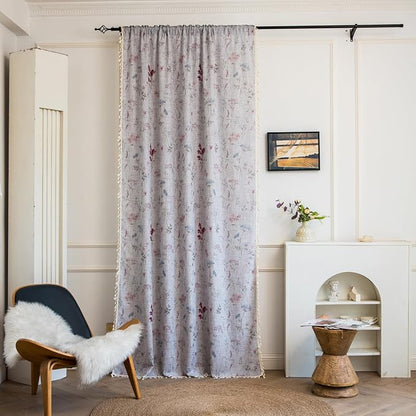 ENJOYBRIDAL Floral Curtains 84 Inch Long Semi Sheer Cute Drapes Light Filtering - Image 4
