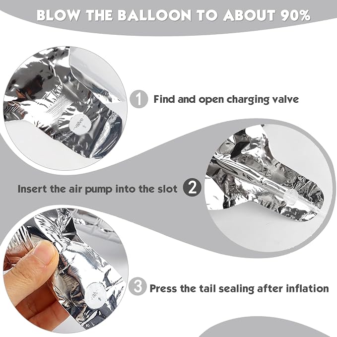 40 Inch Silver Number 3 Balloon Birthday Party Decorations - Image 6