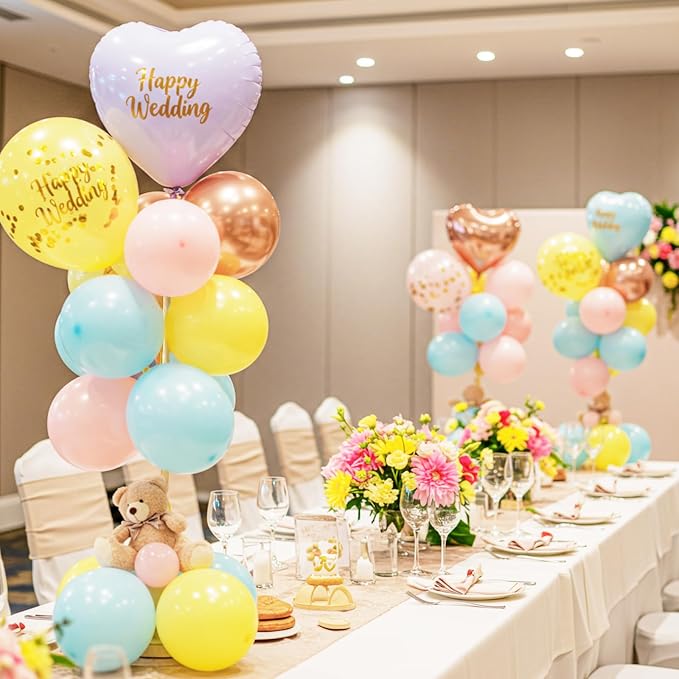 4 Sets Balloon Stands for Table, Wooden Balloon Stand - Image 5