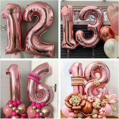Rose Gold 20 Number Balloons, 40 Inch Big Giant Jumbo 20 Balloon Numbers Rose - Image 6