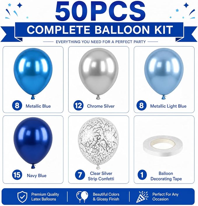 Blue and Silver Balloons - Image 3