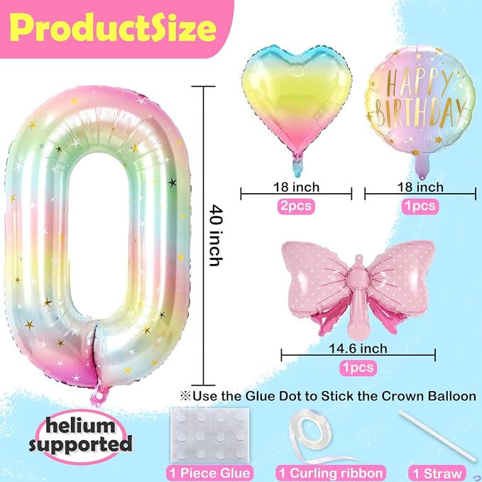 10 Balloon Numbers 10th Birthday Decorations - Image 2