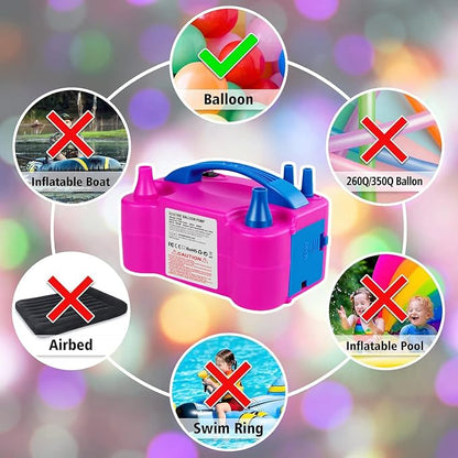 Electric Balloon Pump with Dual Nozzle & 2 Tying Tools | 110V 600W Portable - Image 8