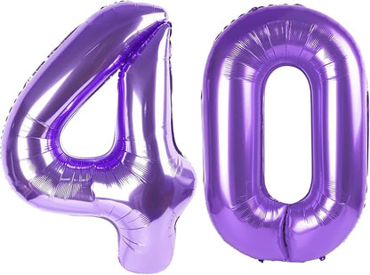 Purple Number 40 Balloon 40 Inch, 40th Birthday Decorations Men Women | Foil by IWERP
