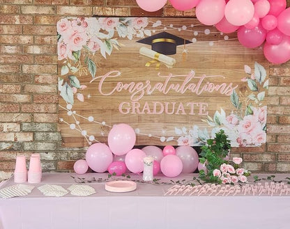 Rustic Wood Graduation Banner Congratulations Graduate Party Decorations - Image 2
