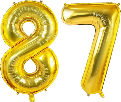 Number 87 Balloons for 87th Birthday Party Decorations, 0-100 Large No.87 by Joycard