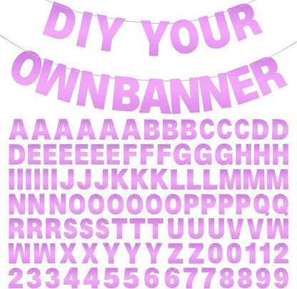 DIY Banner Kit with Letters Bright Pink Customizable Birthday Banners by mifengda
