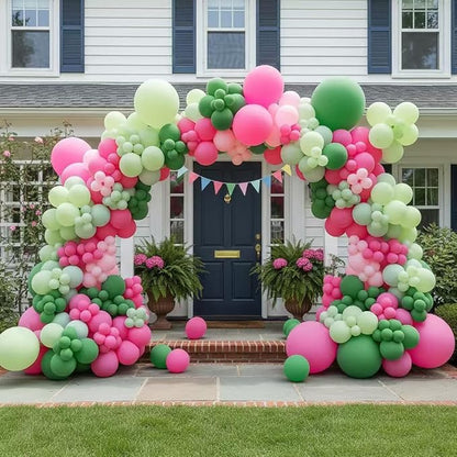 Pink and Green Balloons Garland Arch Kit 183Pcs - Image 7