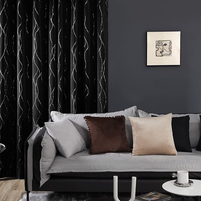 Deconovo Living Room Curtains 63 Inches Long, Thermal Insulated, Room Darkening - Image 4