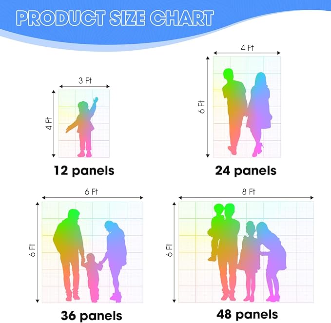 Iridescent Blue Shimmer Wall Backdrop, 24 Panels, 6x4 Ft Photo Backdrop | - Image 6