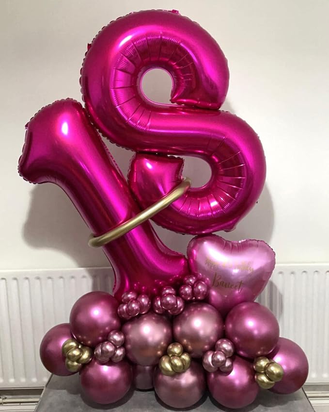 40 Inch Hot Pink 35 Balloons Giant Number 35 Balloons Hot Pink 35 Birthday - Image 7