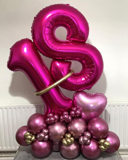 40 Inch Hot Pink 27 Balloons Giant Number 27 Balloons Hot Pink 27 Birthday - Image 7
