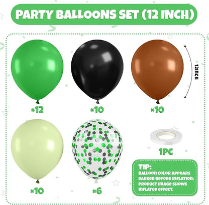 Green and Brown Balloons, Dark Emerald Green Confetti Balloon - Image 2
