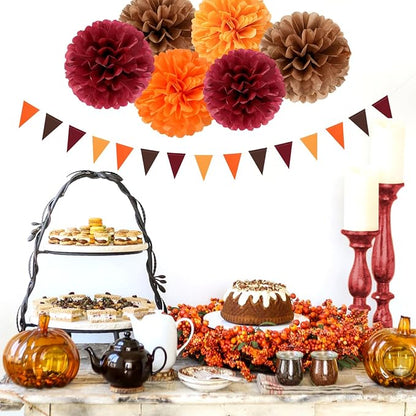 Boho Baby-Shower Burgundy-Brown Orange Party-Decorations - Image 6