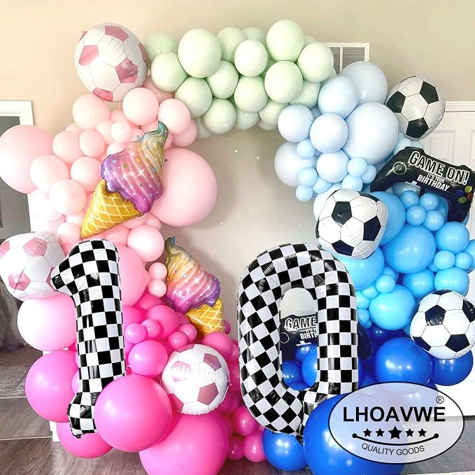 Checkered Number 0 Balloons 40 Inch Giant Race Car Checkered 0 Balloons - Image 3