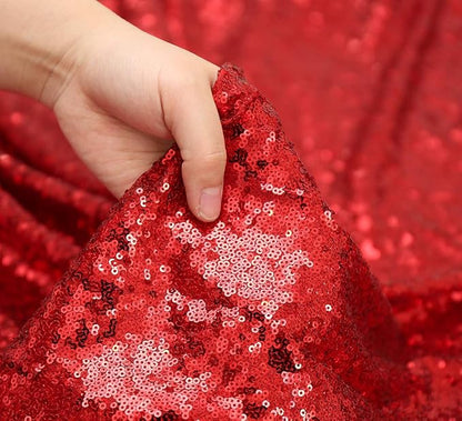 Poise3EHome Red Sequin Backdrop Curtain, 2 Panels 2Ft x 8Ft Glitter Photography - Image 4