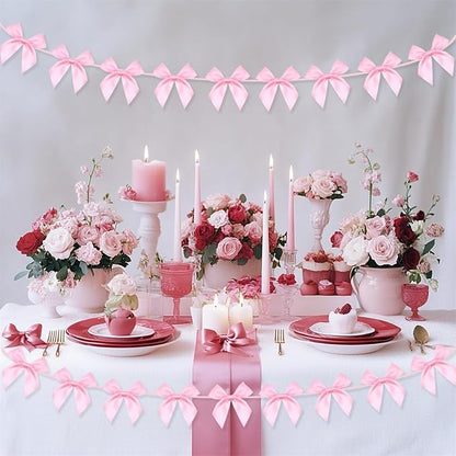 2pcs Pink Bow Garland Banner - Image 7