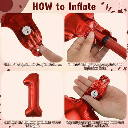 Red Number 11 Balloon 40 Inch, Foil Numeral - Image 5