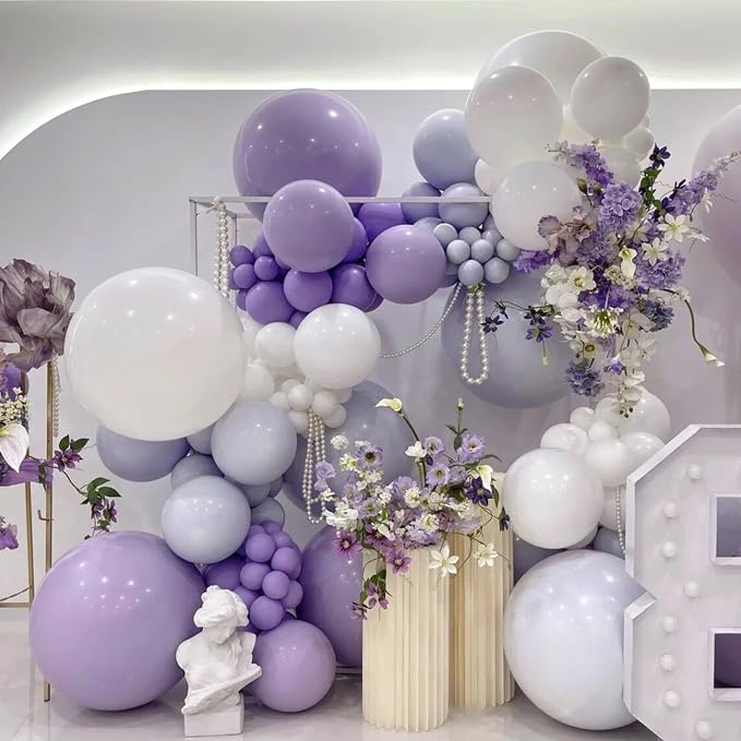 412pcs Pastel Purple Balloon Garland Arch Kit 18 12 10 5 Inch Different Sizes - Image 7