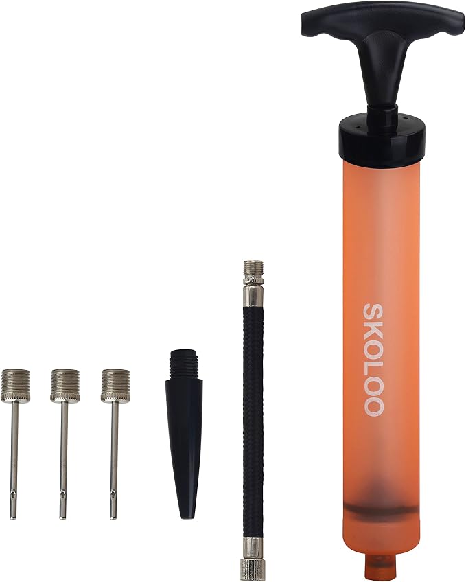 SKOLOO 10" Portable Hand Air Ball Pump Inflator Kit by SKOLOO