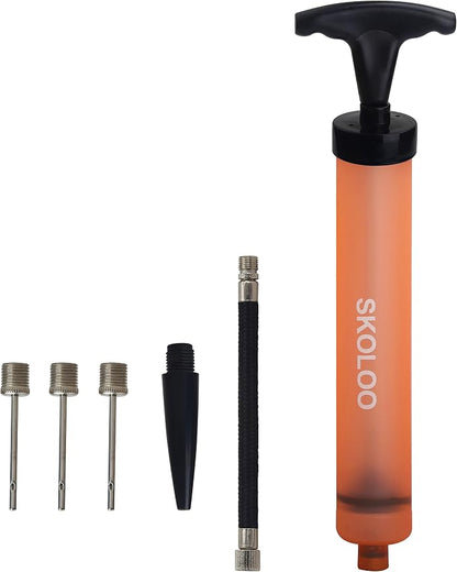SKOLOO 10" Portable Hand Air Ball Pump Inflator Kit by SKOLOO