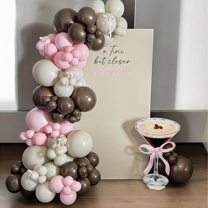 Pink and Brown Balloons, Espresso Martini Party Decorations, Dusty Pastel Pink - Image 4