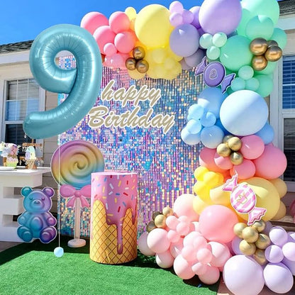 TONIFUL 40 Inch Light Blue Large Numbers Balloons 0-9, Number 9 Digital Helium - Image 5