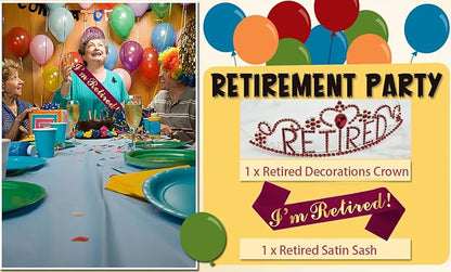 JETKONG Retirement Party Decorations Retired Tiara/Crown, Retired Sash - Image 6