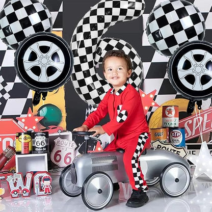 TONIFUL 40 Inch Large Checkered Number 6 Balloon 6th Birthday Decorations | 6th - Image 6