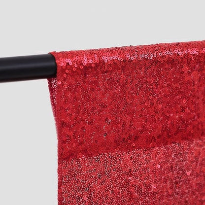 Red Sequin Backdrop Curtains 10FTx10FT 1 Panel | Shimmer Wall Backdrop - Image 8