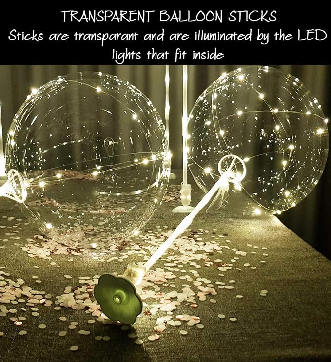 Clear Transparent Balloon Sticks and Stands 10pc set, reusable balloon sticks - Image 5