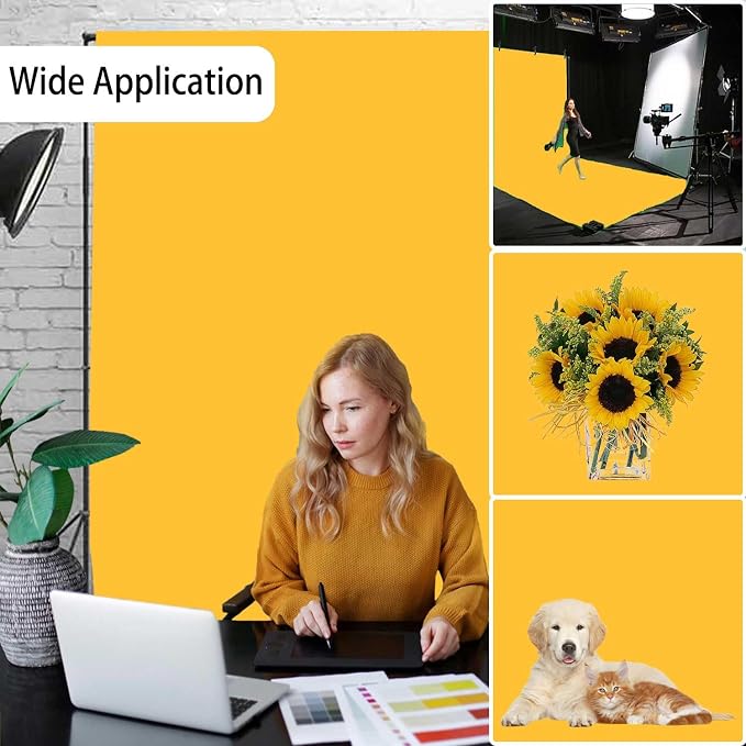 Yellow Photography Backdrop for Photoshoot, Fabric 10x10ft | Versatile Studio - Image 2