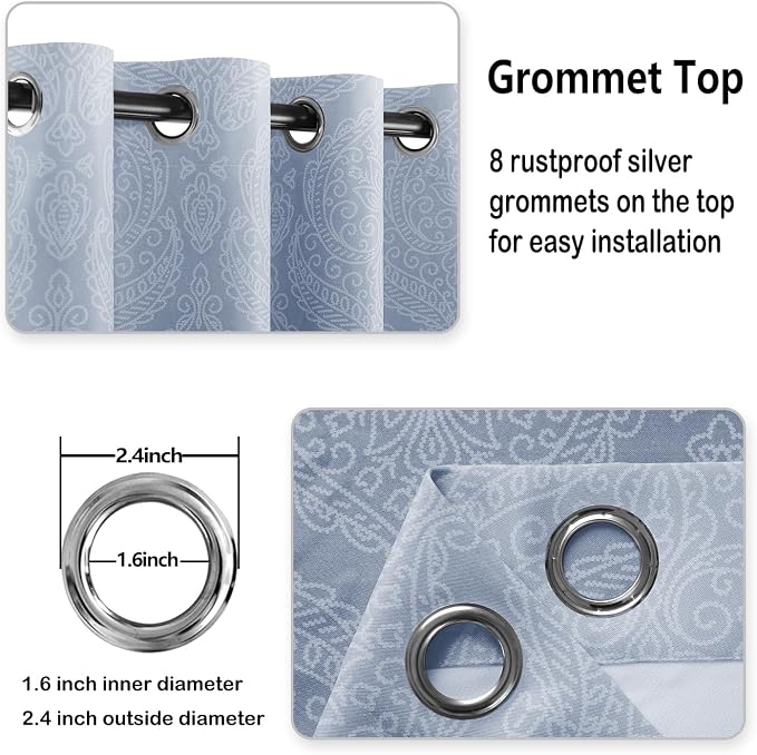 DWCN Extra Wide Ombre Blackout Curtains - Image 5