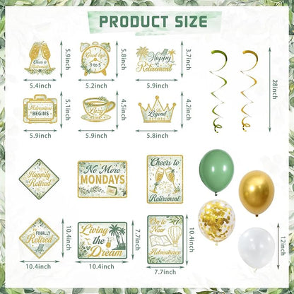 KOTLMIGHT Green Retirement Party Decorations Decor - Image 5