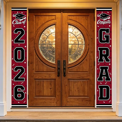 2026 Graduation Decorations, Congrats Grad Banner Backdrop by Gatherfun