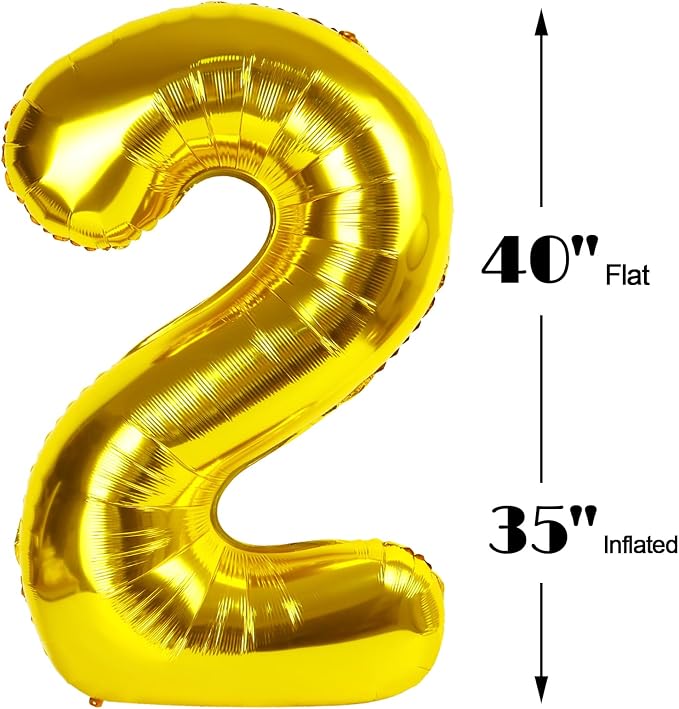 Gold 40 Inch Large Number 25 52 Birthday Balloon, 25 52 Birthday Decorations - Image 2