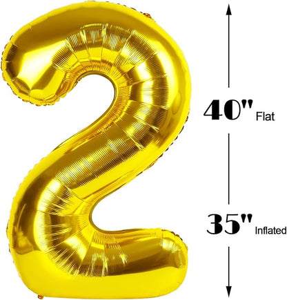 Gold 40 Inch Large Number 25 52 Birthday Balloon, 25 52 Birthday Decorations - Image 2