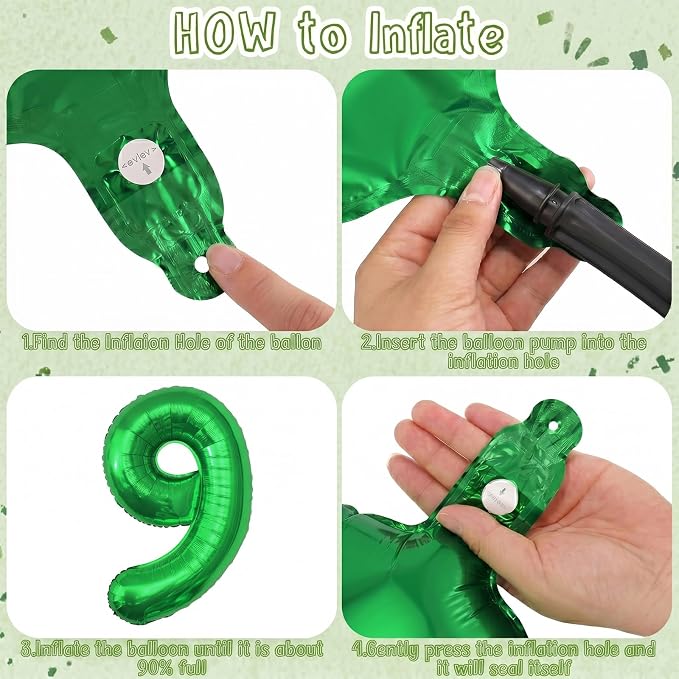 Green Number 9 Balloon 40 Inch, Vibrant Foil - Image 5