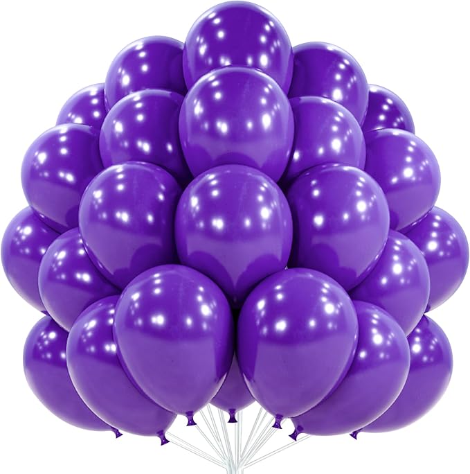 PartyWoo Dark Purple Balloons 101pcs 12 Inch Royal Purple Latex Helium Balloons by PartyWoo