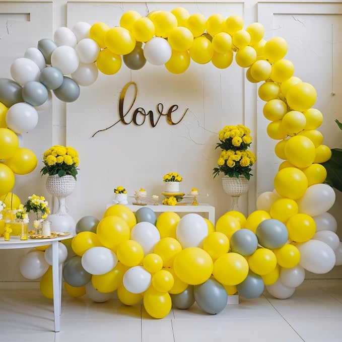 RUBFAC Yellow Balloons Different Sizes 18 12 10 5 Inch Balloon Arch 129pcs | - Image 5