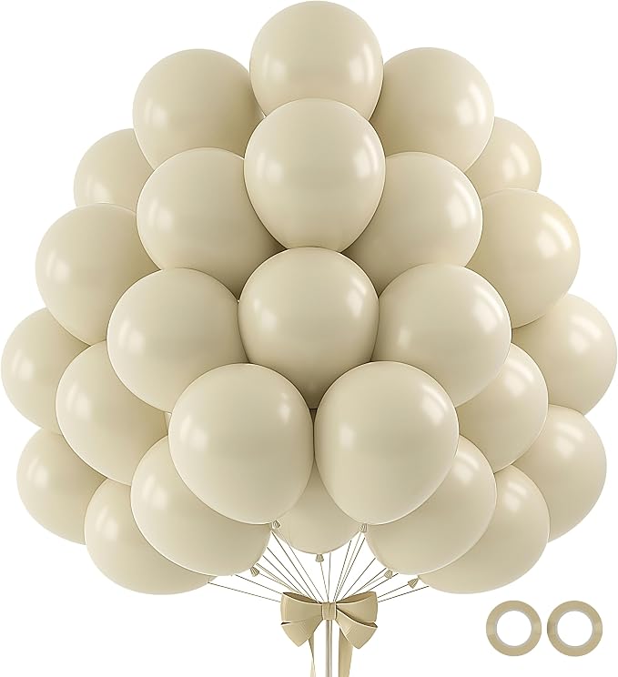 Sand White Balloons 110pcs 12 Inch Latex Balloon by BAIBAOXIANG
