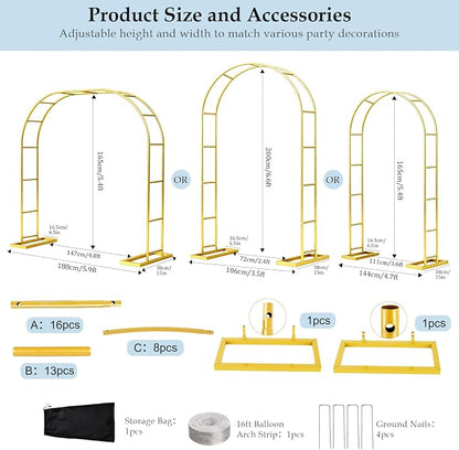 6.6FTx3.5FT Arch Backdrop Stand, Wide Arbors and Arches Trellis - Image 2