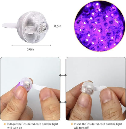 Aogist 100pcs Purple Balloon Lights, Long Standby Time Waterproof Mini Light - Image 3