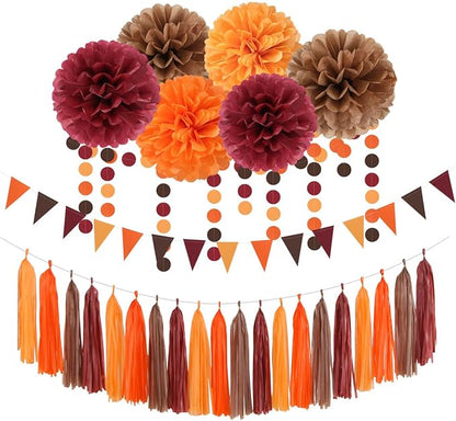Boho Baby-Shower Burgundy-Brown Orange Party-Decorations by OURUOLA