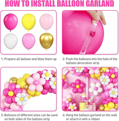 Yellow Pink Balloon Garland, Daisy Balloon Arch - Image 6